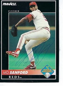 Pinnacle #254 Cincinnati Rods 1992 firmado por MO SANFORD - Imagen 1 de 1