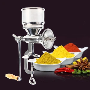 Manual Grain Mill Stainless Steel Hand Crank Wheat Bean Corn Grinding Machine - Picture 1 of 17