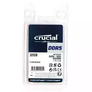 Crucial 32GB DDR5-5600 SODIMM Non-ECC Laptop Memory CT32G56C46S5 SEALED - Picture 1 of 1