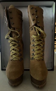 New Bebe Yvette III Tan Lace Up Suede Leather Stiletto Boots Size 8 - Picture 1 of 7