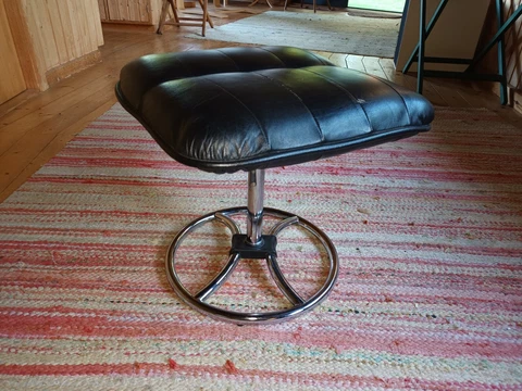 Stool Leather Vintage 60er Foot Retro Ottomane Chrome Westnofa Age Denmark 41 Cover