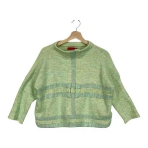 Eckhaus Latta Womens Mock Neck 3/4 Sleeve Short Mohair Sweater Green Size M/L - Picture 1 of 12