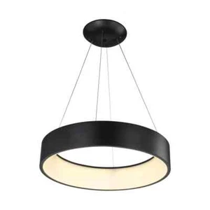 WOFI Novelty Drum 36W LED 60CM Pendant in matte black finish *Bargain* RRP £172 - Picture 1 of 2