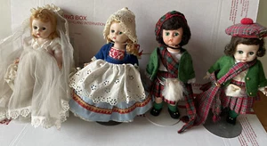 Lot of 4 Vintage Madam Alexander Bride, Dutch, Scottish 8" Dolls - Picture 1 of 7