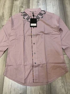 Hübsches Green Black Label Shirt mit besticktem Ausschnitt in Flieder Größe M - Bild 1 von 10