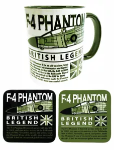 McDonnell Douglas F 4 Phantom II RAF USAF USMC Aircraft Green Mug Coaster Set - Picture 1 of 1