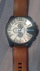 Diesel Only The Brave White Dial Leather Strap Chronograph Men's Watch DZ4280  - Picture 1 of 8