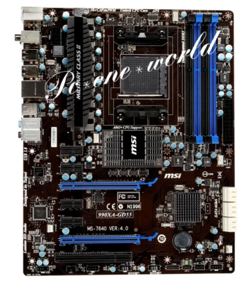 MSI 990XA-GD55 Socket AM3/AM3+ AMD 990X  ATX DDR3 DIMM USB3.0 Motherboard - Image 1 of 4