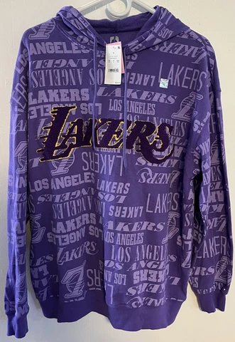 NBA Los Angeles Laker’s Logo Hoodie Ultra Violet Women's Size Large NEW NWT! Cover