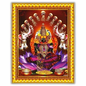 Kolhapur Mahalaxmi Lakshmi Devi Ambabai Wandgemälde gerahmt Wohndeko - Bild 1 von 2