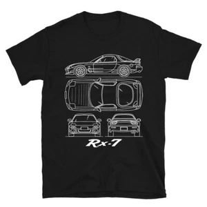 RX-7 Savanna R2 JDM Sportwagen Herren T-Shirt Blueprint Automotive Cotton Tee - Bild 1 von 6