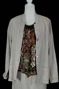 Neu ohne Etikett PA Company Boston Damen Medium hellbraun Leinen 2-teilig LS Knopfleiste & Maxirock - Bild 1 von 7