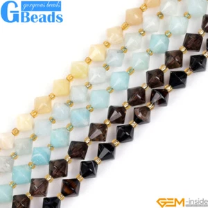 Espaciador de cuentas de citrino granate natural facetado bipiramida bipiramida AAA fabricación de joyas - Imagen 1 de 216