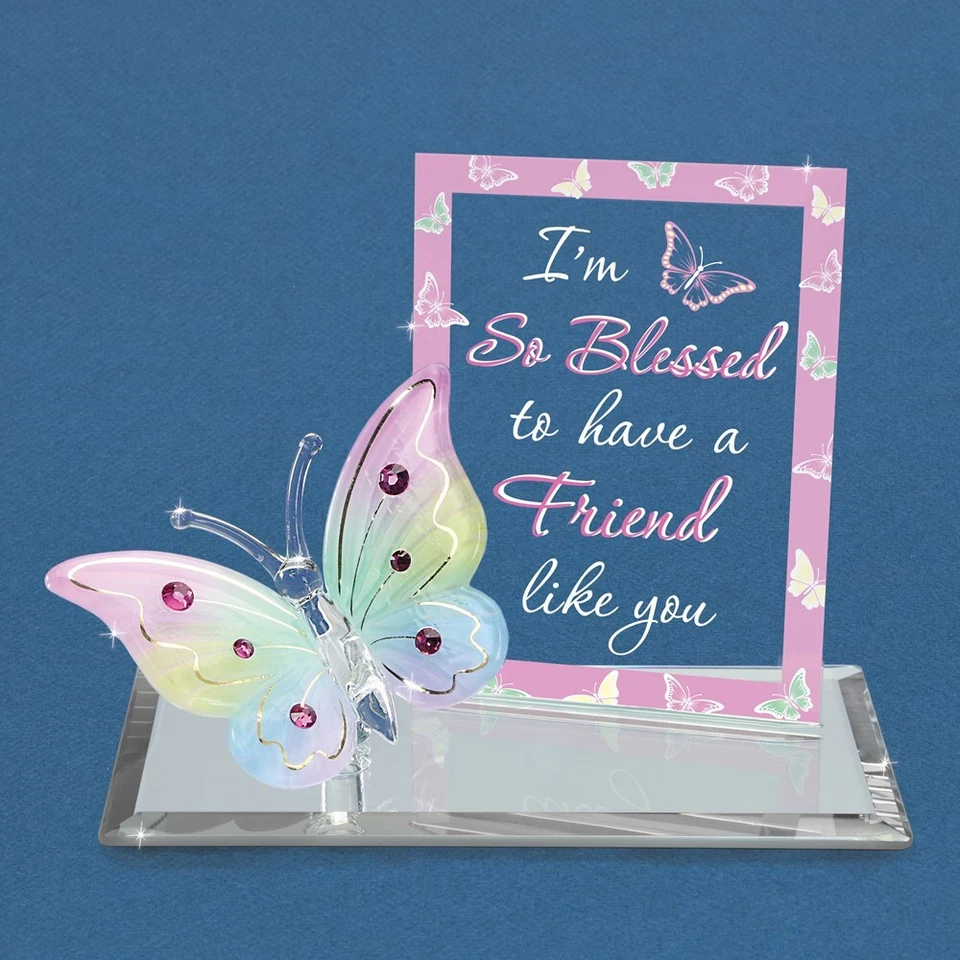 Blessed Friend Rainbow Butterfly Glass Figurine - Image 1 of 1