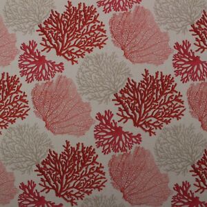 VILBER CORALES ROJO RED CORAL TROPICAL SEA LIFE MULTIUSE FABRIC BY YARD 54"W