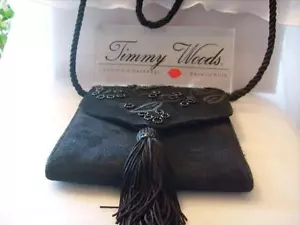 Bolso de Noche Timmy Woods of Beverly Hills de Gamuza Negra - Imagen 1 de 6