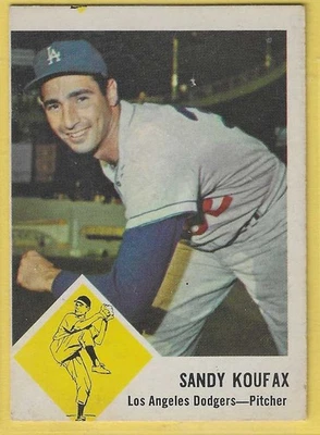 Fleer Sandy Koufax Dodgers 1963 #42 en muy buen estado Foto 1 de 2