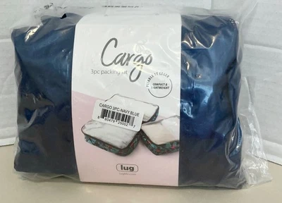 Juego de 3 cubos de embalaje Lug NAVY BLUE CARGO NUEVOS - Venta al por menor $50 Foto 1 de 4