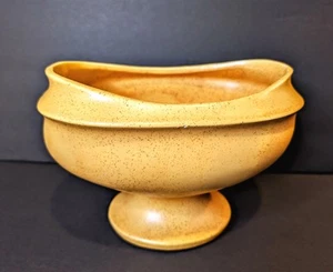 Vtg '68~McCoy Floraline Pottery USA Pedestal Planter #441~Yellow Speckled~8"x 6" - Picture 1 of 14