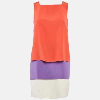 Gucci Red/Purple Silk Layered Sleeveless Mini Dress XL - Image 1 of 4
