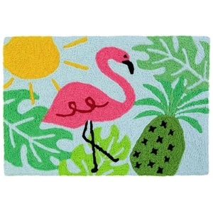 Summer Faves Accent Rug with Pink Flamingo Rug 20"x30" Doormat - Picture 1 of 5