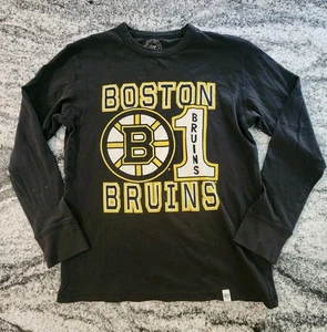 47 BRAND BOSTON BRUINS SHIRT YOUTH SMALL BLACK LONG SLEEVE HOCKEY NHL COTTON 🏒 - Picture 1 of 7