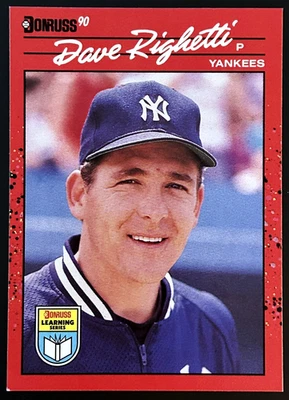 1990 Donruss (серия обучения) Dave Righetti #14 - почти как новый Cond - Изображение 1 из 2