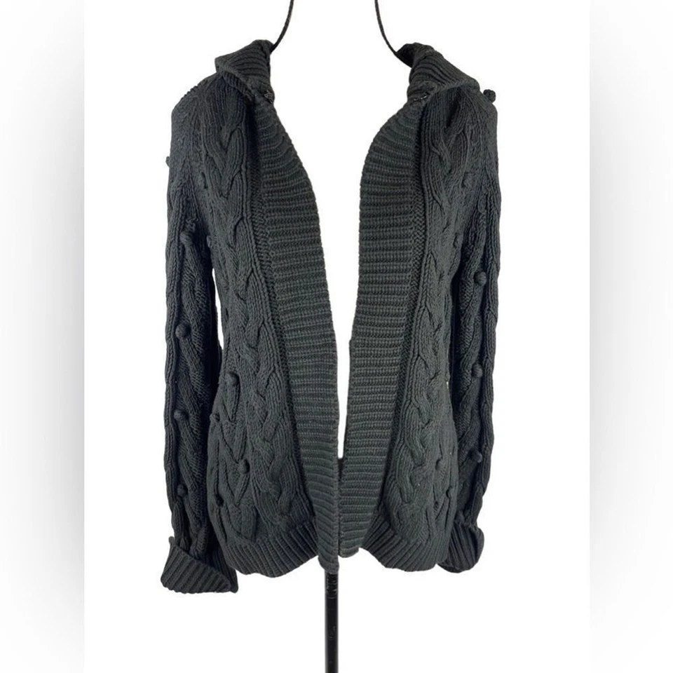 Cárdigan para mujer blanco + Warren gris oscuro mezcla de algodón/acrílico con capucha talla: S Foto 1 de 4