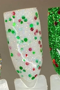 Polvo de inmersión en uñas Sparkle & co azúcar galleta feroz blanco rojo verde brillo vacaciones - Imagen 1 de 5