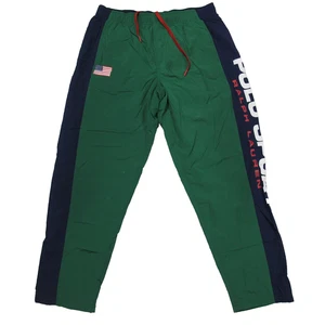 Pantalones deportivos polo vintage para hombre grandes verdes años 90 logotipo deletreado - Imagen 1 de 13