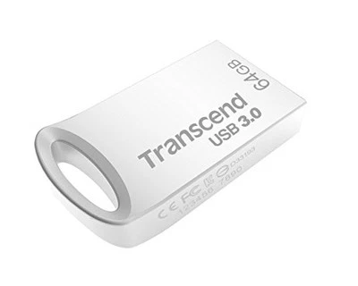 Transcend Jetflash 710 64GB USB 3.0 Flash Drive Silver Water Shock Resistant - Image 1 of 3