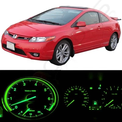 Green LED Kit Speedometer Cluster Gauge Light Bulb For 2002-2005 Honda Civic Si - Image 1 of 4