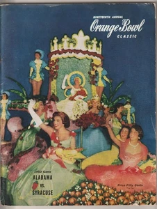 January 1, 1953 Alabama vs Syracuse Orange Bowl Football Program---Bart Starr - Picture 1 of 4