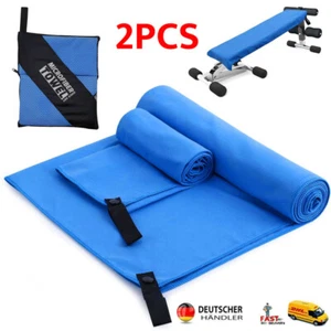 2er SET MIKROFASER HANDTÜCHER Handtuch Saunatuch Badetuch Microfaser für Fitness - Bild 1 von 16