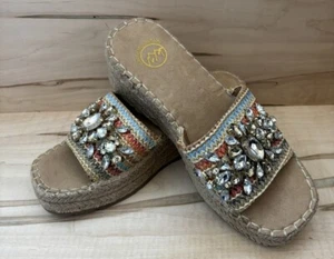 White Mountain Womens Stitch Wedges Espadrilles Slip On Shoes BHFO 1973 - Picture 1 of 4