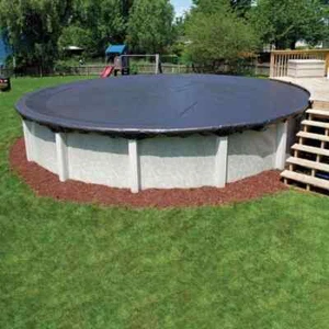Above Ground Pool Cover Winter 24 Ft Round Blue Swimming Autumn Thick Heavy Duty - Picture 1 of 4