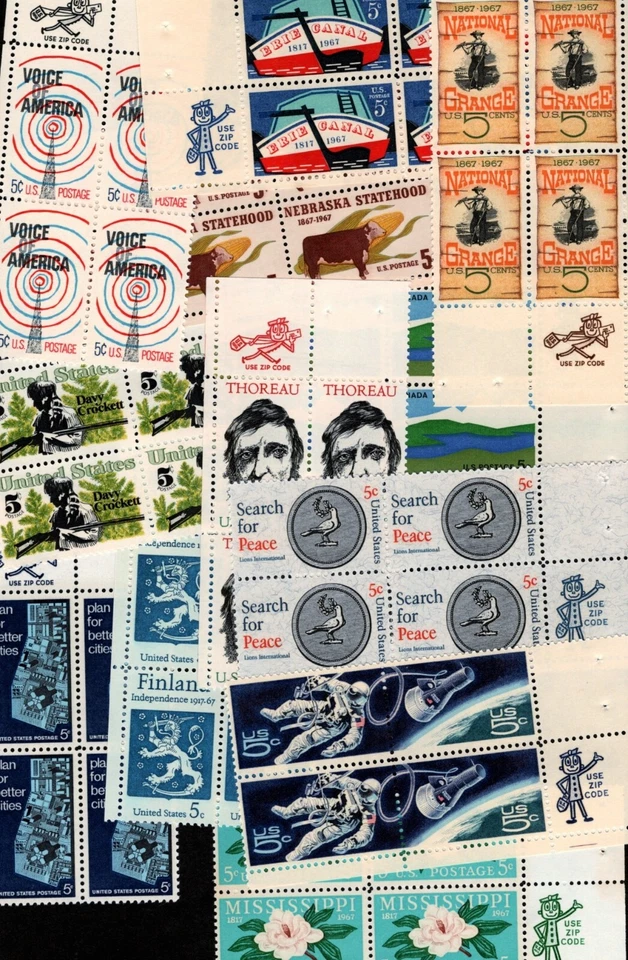 1967 - ¡Elige entre TODOS los bloques conmemorativos con cremallera! ¡Estampillas de Estados Unidos sin usar! Foto 1 de 1