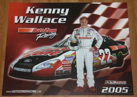 2005 Kenny Wallace Auto Zone Ford Taurus NASCAR Busch postcard Cover