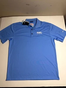 Nike Golf Polo Shirt Men's Large Blue Dri-Fit Logo Short Sleeve Collared Tennis - Picture 1 of 7