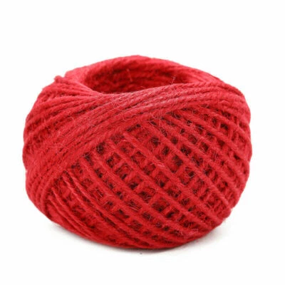 Cordão de corda de juta 50M 3 camadas estopa fibra natural artesanato faça você mesmo decoração para presente - Imagem 1 de 4