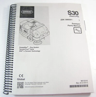 Tennant S30 Industrial Rider Floor Sweeper SweepMax Parts Manual - Image 1 of 4