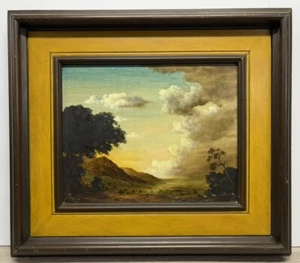 Original Painting Hand Painted On Walnut Landscape Framed Richard Peterson - Picture 1 of 13