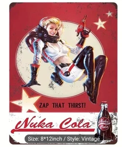 Fallout Nuka Cola girl tin metal sign room decoration - Picture 1 of 1