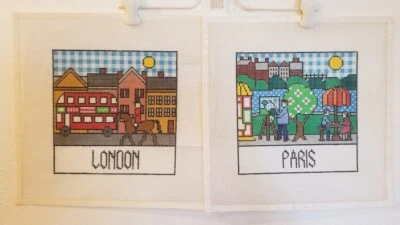 Two Susan Treglown Hand Painted Needlepoint Canvases - London & Paris (38) - Image 1 of 4
