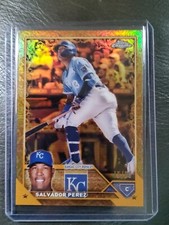 2023 Topps Chrome Gilded Salvador Perez Gold Etch Refractor 15/99 Royals