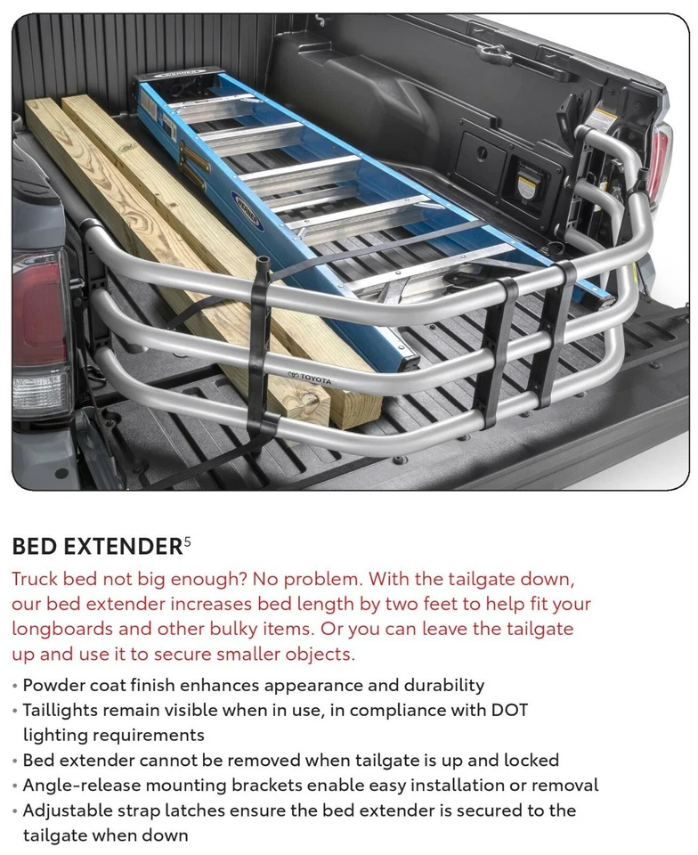 Genuine Toyota 2012 & Newer Tacoma Bed/Tailgate Extender PT392-35120 - Image 1 of 1