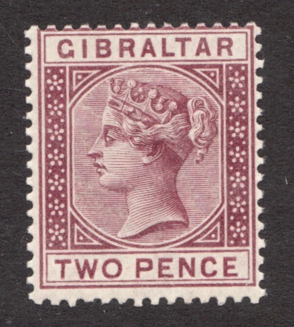 1886-98 Gibraltar Sc# 12 - Two Pence - Queen Victoria - MH HR Cv$35 - Image 1 of 1
