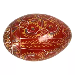 Small Wood Painted Egg Easter Decor - Picture 1 of 5