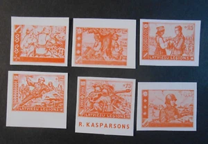 LETTONIA LATVJIA LATVIESU LEGIONS 1942 6 Valori Mint Bozze? da R. KASPARSONS - Picture 1 of 2