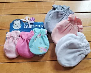 Gerber Baby Girl Mittens - Two 3-Packs - 0-3 Months - NEW - Picture 1 of 4